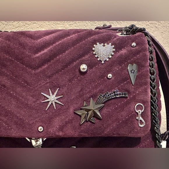 Rebecca Minkoff Edie Suede Flap Shoulder Bag with Celestial Studs - Picture 2 of 16